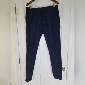 Zara Man Navy Blue Textured Pants Size 34W